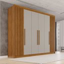 Ver imagem 1 de Guarda-Roupa Casal 100% MDF 6 Portas 6 Gavetas Granada Premium Marrom/Cinamomo/Off-White