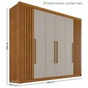 Ver imagem 3 de Guarda-Roupa Casal 100% MDF 6 Portas 6 Gavetas Granada Premium Marrom/Cinamomo/Off-White