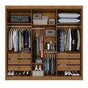 Ver imagem 4 de Guarda-Roupa Casal 100% MDF 6 Portas 6 Gavetas Granada Premium Marrom/Cinamomo/Off-White