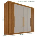 Ver imagem 3 de Guarda-Roupa Casal 100% MDF 6 Portas 6 Gavetas Granada Premium Marrom/Cinamomo/Off-White