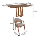 Ver imagem 4 de Conjunto de Jantar Julia com Helen 6 Lugares Tampo MDF Freijó Bege Linho 160cm Ideal Decor