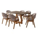 Ver imagem 2 de Conjunto de Jantar Julia com Helen 6 Lugares Tampo MDF Freijó Bege Linho 160cm Ideal Decor