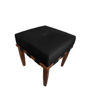 Banqueta Puff Quadrado Preto Pé Palito