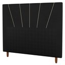Ver imagem 1 de Cabeceira Cama Box Solteiro Dallas 90cm Sintético Preto - Desk Design