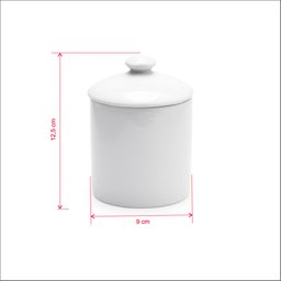 Pote porta cotonete com tampa e pegador porcelana - 3