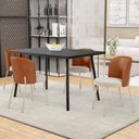 Ver imagem 2 de Kit 6 Cadeiras Sala de Jantar Estofada Gavi Arena L02 Couríssimo Camel Bouclê Creme Lyam Decor