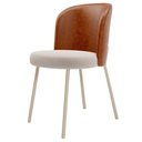 Ver imagem 5 de Kit 6 Cadeiras Sala de Jantar Estofada Gavi Arena L02 Couríssimo Camel Bouclê Creme Lyam Decor