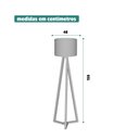 Ver imagem 4 de Luminária de Chão Classic Pés de Madeira Cúpula Off White e Nature