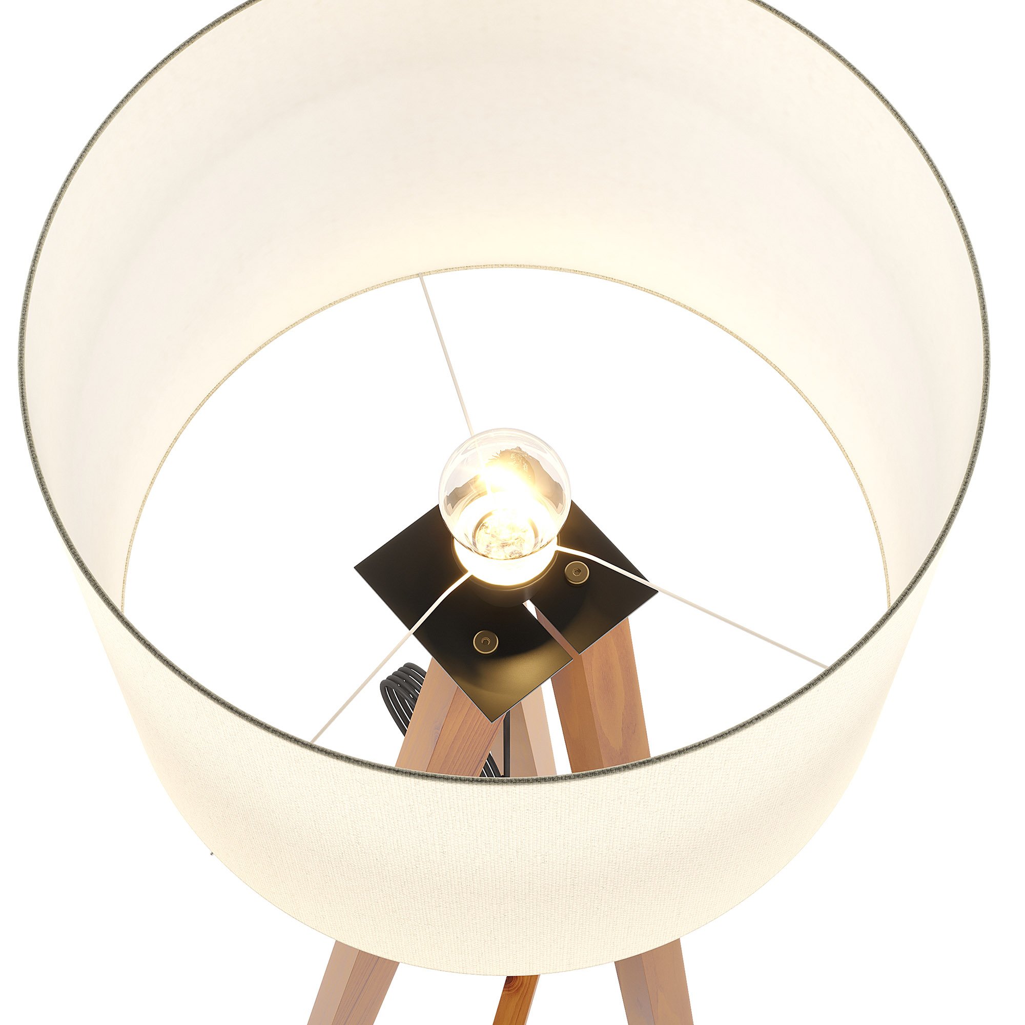 Luminária De Chão Classic Amêndoa com Cúpula Off White Tebarrot Móveis - 6