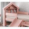 Cama Casinha Infantil Castelo para Quarto da Criança com Escorregador e Escada Moderna Cor Rosa - 5