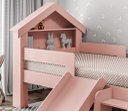 Ver imagem 5 de Cama Casinha Infantil Castelo para Quarto da Criança com Escorregador e Escada Moderna Cor Rosa