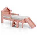 Ver imagem 4 de Cama Casinha Infantil Castelo para Quarto da Criança com Escorregador e Escada Moderna Cor Rosa