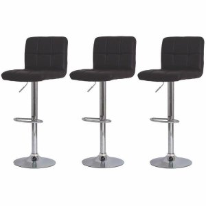 Kit 3 Banquetas Altas Para Bar Balcão Bancada Bistro Cozinha Gomos Marrom