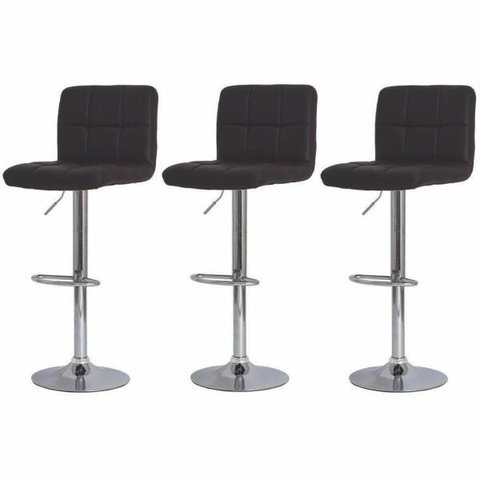 Kit 3 Banquetas Altas Para Bar Balcão Bancada Bistro Cozinha Gomos Marrom