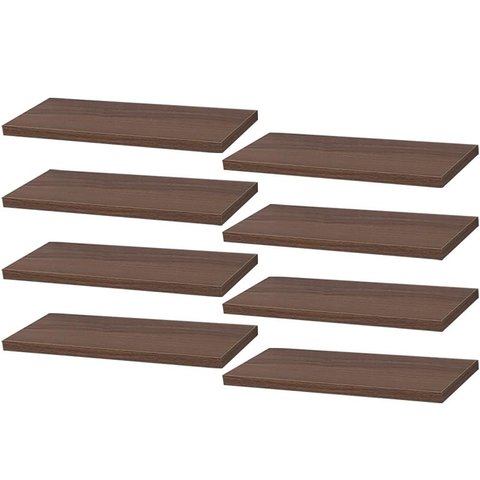 Kit 8 Prateleiras 40 x 20cm Nogal Suporte Invisível
