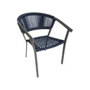 Ver imagem 2 de Kit 2 Cadeiras de Jantar Corda Náutica Azul Marinho Base Aluminio Rami Sofia Linha Plus