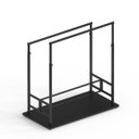 Ver imagem 1 de Arara de Roupas com Rodinhas em Silicone e Base de Mdf para Loja Modelo Quadrada Simples Comac