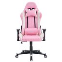 Ver imagem 3 de Cadeira Giratória Gamer Kl3 - Branco e Rosa