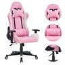 Cadeira Giratória Gamer Kl3 - Branco e Rosa - 6