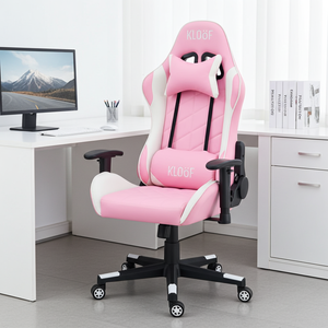Cadeira Giratória Gamer Kl3 - Branco e Rosa