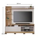 Ver imagem 3 de Estante Home Theater Maceió com Pés e Mesa de Centro Jeri Freijó Off White - Colibri