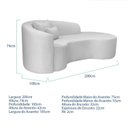Ver imagem 3 de Recamier Curvo Orgânico 200cm 3 Lugares Lado Direito para Sala de Estar Bouclé Londres