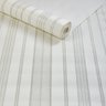 Papel de Parede Importado Lavável Listrado Off White Prata - 2