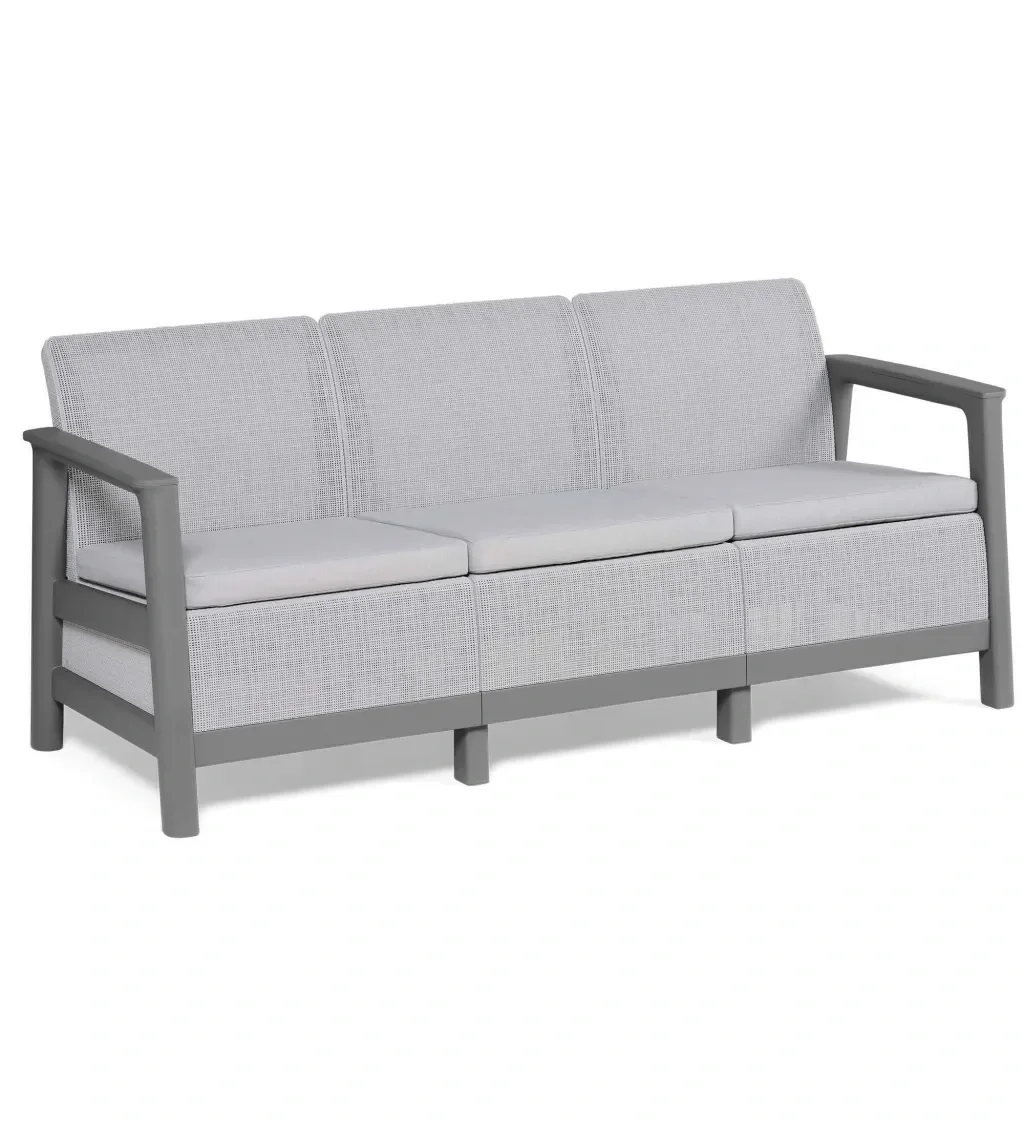 Poltrona de 3 Lugares Scandi Linea Cinza Seixo Keter