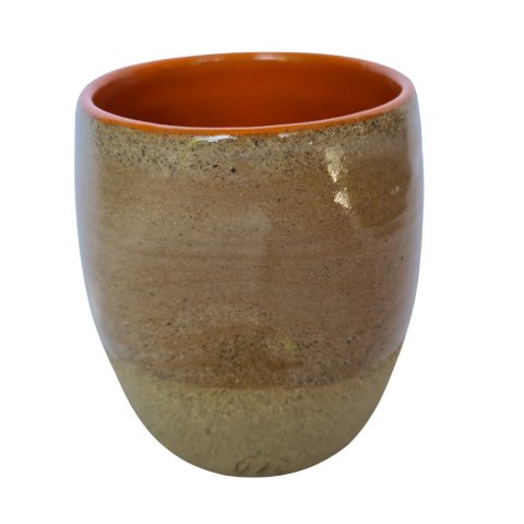 Copo de cerâmica escrito Ressaca no fundo 200ml Laranja