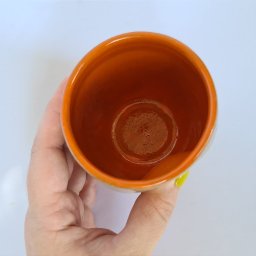 Copo de cerâmica escrito Ressaca no fundo 200ml Laranja - 8