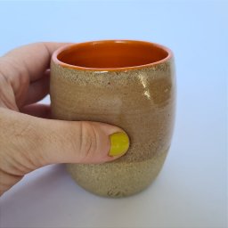 Copo de cerâmica escrito Ressaca no fundo 200ml Laranja - 10