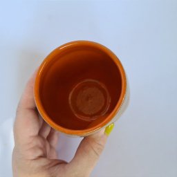Copo de cerâmica escrito Ressaca no fundo 200ml Laranja - 7