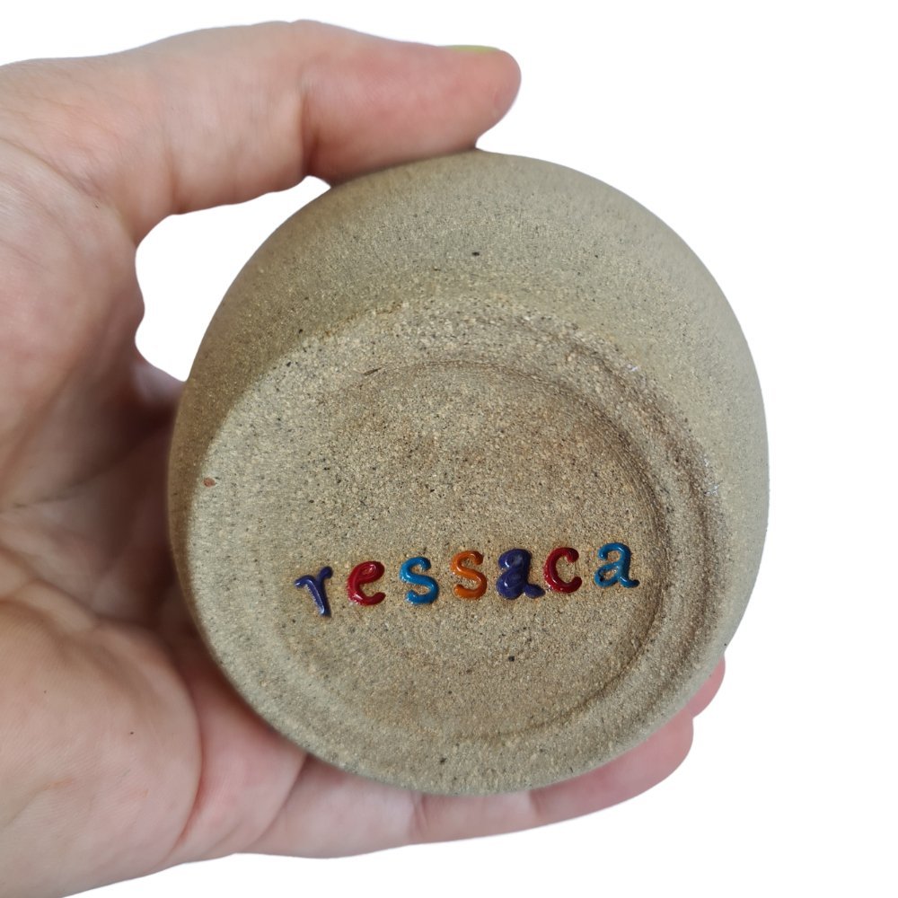 Copo de cerâmica escrito Ressaca no fundo 200ml Laranja - 3