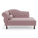 Ver imagem 3 de Divã Recamier Chaise Longue Lavínia 150cm Capitonê Pés de Madeira Veludo Rosé - Desk Design