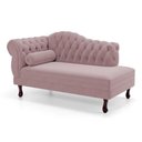 Ver imagem 6 de Divã Recamier Chaise Longue Lavínia 150cm Capitonê Pés de Madeira Veludo Rosé - Desk Design