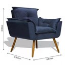 Ver imagem 2 de Kit 02 Poltrona Decorativa Opala - Azul Marinho Azul Marinho