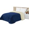 Coberdron Casal Queen Dupla Face Sherpa Matelado Azul Marinho Super Quente - 2