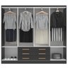 Guarda Roupas Paris 8 Portas 6 Gavetas - Black Black - 3