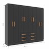 Guarda Roupas Paris 8 Portas 6 Gavetas - Black Black - 4