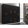 Guarda Roupas Paris 8 Portas 6 Gavetas - Black Black - 1