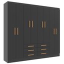Ver imagem 2 de Guarda Roupas Paris 8 Portas 6 Gavetas - Black Black