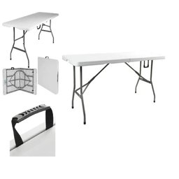 MESA DOBRAVEL 1,83M GIGANTE VIRA MALETA 400KG CAMPING PRAIA DJ FESTA MULTIUSO COM ALÇA - 1