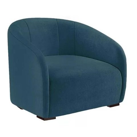 Poltrona Decorativa Lara Suede Azul Marinho - Lm Decor
