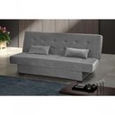 Ver imagem 2 de Sofá Cama Casal 3 Lugares Laila - Veludo Chumbo