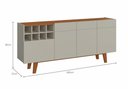 Ver imagem 4 de Buffet Philadelphia 4 Portas com Adega 180 cm Off White/Naturalle - Mavaular