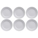Ver imagem 2 de Jogo 6 Pratos Raso Lines relevo Porcelana Branca Germer