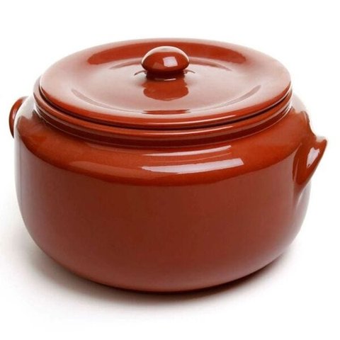 Caçarola Panela com Tampa de Barro Ceramica Vermelha Motta Tipo Capixaba 1,2 Litros