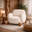 Ver imagem 2 de Poltrona Decorativa Maysa Bouclé Off White - Sallar Home