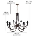Ver imagem 2 de Pendente de Teto Lustre Rústico 2 Camadas de Metal para decoração de Sala Retrô