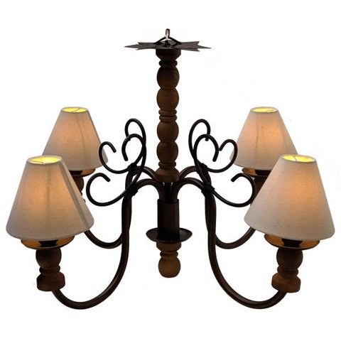 Lindo Pendente de Teto em Madeira com Cúpulas para Sala de Estar Retrô